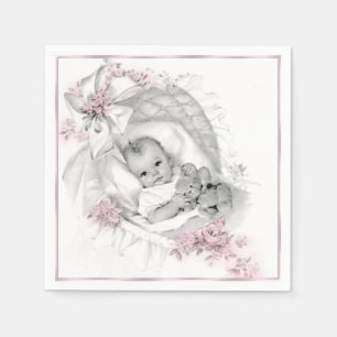  Bassinet Baby Meisje Douche Servet