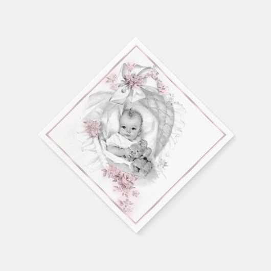  Bassinet Baby Meisje Douche Servet (Hoek)