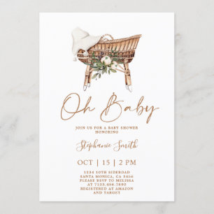 Bassinet Nursery Baby shower Kaart