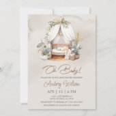 Bassinet Nursery Baby Wieg Baby shower Uitnodiging (Voorkant)