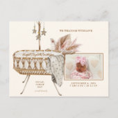  Bassinet Pampas Foto geboorteaankondiging Briefkaart (Voorkant)