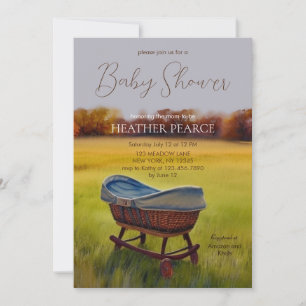  Bassinet Waterverf Herfst Baby shower Kaart