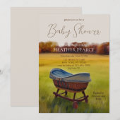 Bassinet Waterverf Herfst Boerderij Baby shower Kaart (Voorkant / Achterkant)