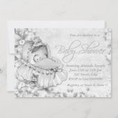 Bassinet wit Baby shower Kaart (Voorkant)