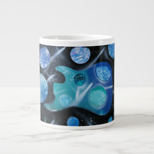bassins gitaarblauw - groen schilderij grote koffiekop