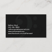 Bassist Gitaar Headstock Visitekaartje (Achterkant)