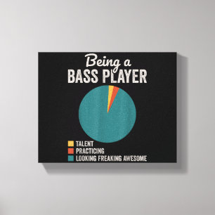 Bassist Muzikant Grappige Bassgitaarspeler Canvas Afdruk