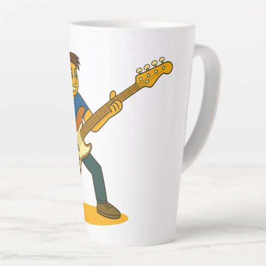 Bassist on Coffee cup Latte Mok (Rechterhoek)