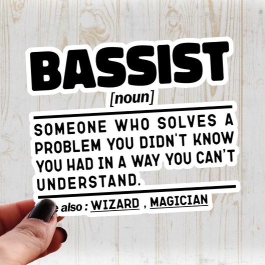 Bassist zelfstandig naamwoord definitie basgitaris sticker