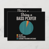 Bassist zijn Grappige basgitarist Feestdagenkaart (Voorkant / Achterkant)