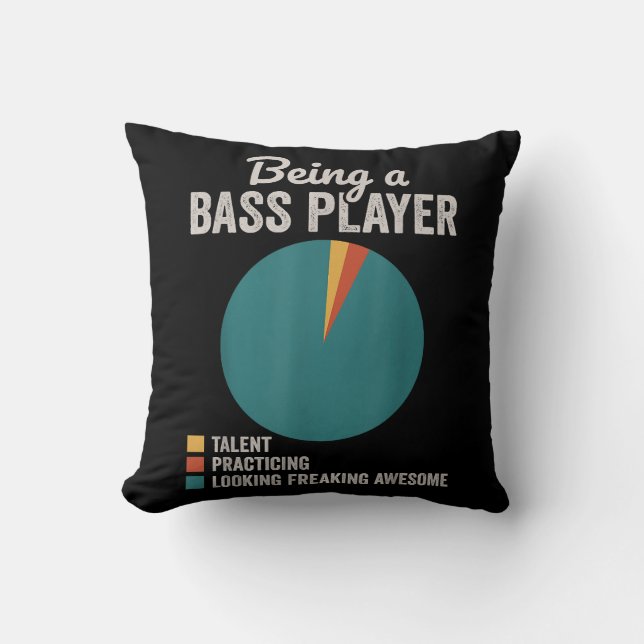 Bassist zijn Grappige basgitarist Kussen (Voorkant)