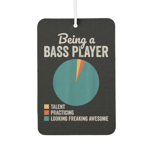 Bassist zijn Grappige basgitarist Luchtverfrisser (Voorkant)