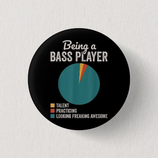 Bassist zijn Grappige basgitarist Ronde Button 3,2 Cm (Voorkant)