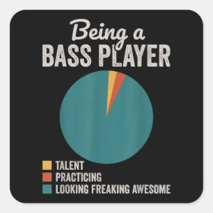 Bassist zijn Grappige basgitarist Vierkante Sticker