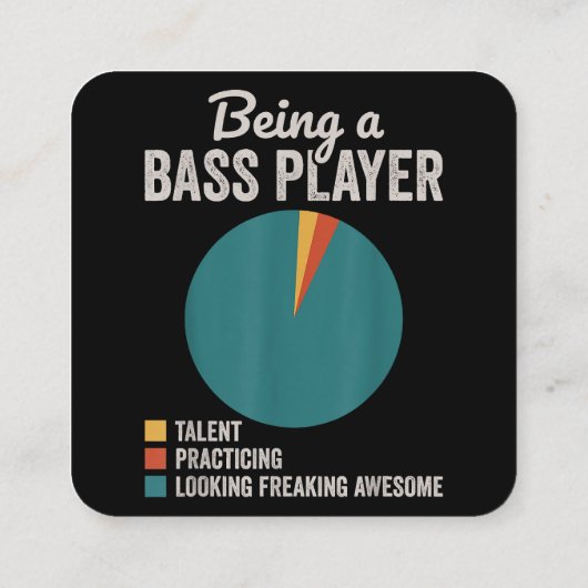 Bassist zijn Grappige basgitarist Vierkante Visitekaartje (Achterkant)