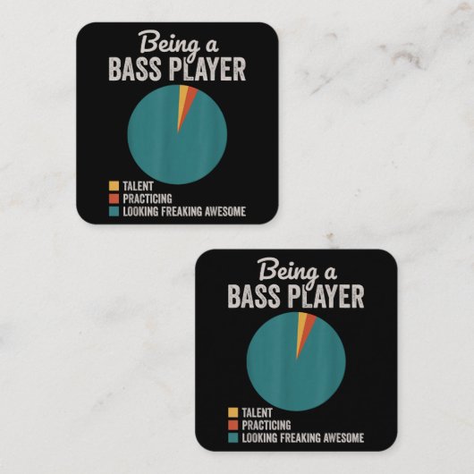 Bassist zijn Grappige basgitarist Vierkante Visitekaartje (Voorkant / Achterkant)