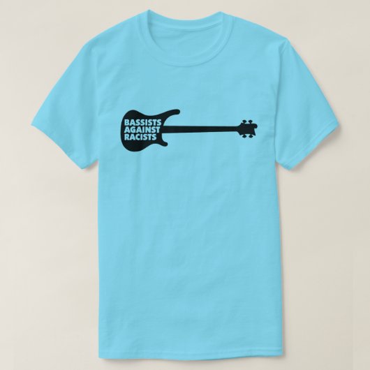 Bassisten tegen racisten Tshirt (Design voorkant)