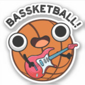 Bassketball Funny Basketball Music Pun Sticker (Voorkant)