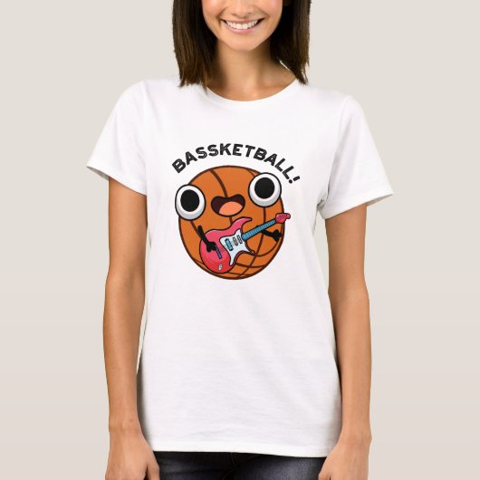 Bassketball Funny Basketball Music Pun T-shirt (Voorkant)