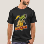Bassnana Funny Fish Bass en Banana Mashup Ontwerp T-shirt (Voorkant)