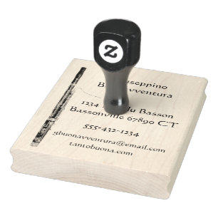 Basson Afbeelding met persoonlijke gegevens Rubberstempel