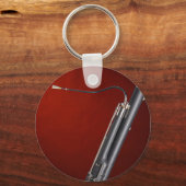 Basson Afbeelding op Rode Achtergrond Sleutelhange Sleutelhanger (Voorkant)