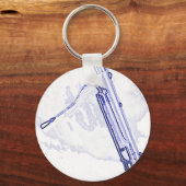 Basson Blue Ink Tekening Sleutelhanger (Voorkant)