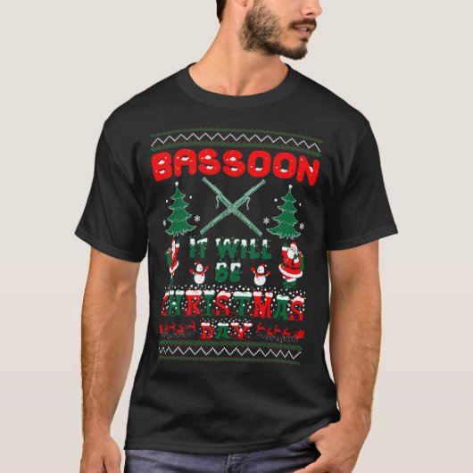 Basson het wordt kerstavond dag Ugber Sweater T-shirt (Voorkant)