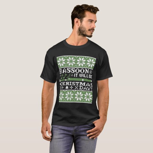 Basson het wordt kerstdag tshirt (Voorkant volledig)