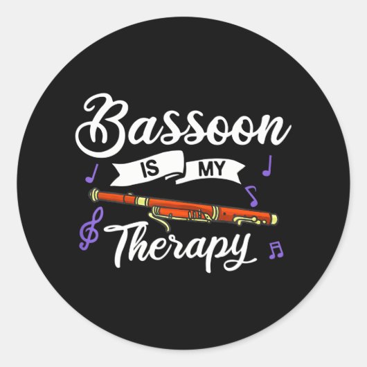 Basson Instrument Bassonist Player Ronde Sticker (Voorkant)