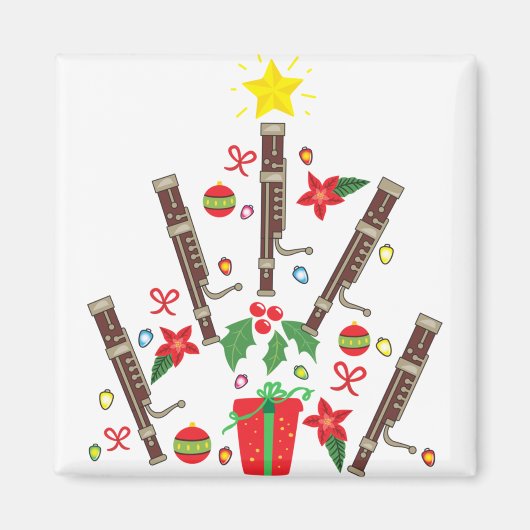 Basson kerstboomvrouwen man magneet (Voorkant)