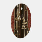 Basson Keys op Dark Red Keramisch Ornament (Rechts)