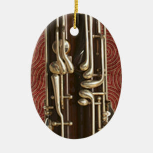 Basson Keys op Dark Red Keramisch Ornament
