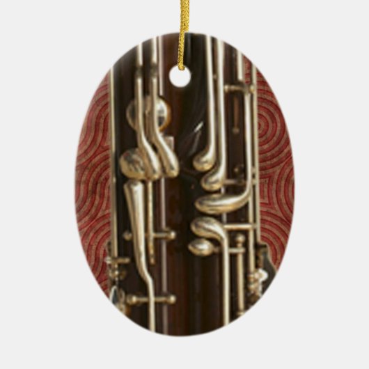 Basson Keys op Dark Red Keramisch Ornament (Voorkant)