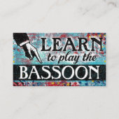 Basson Lessons Visitekaartjes - Blauw rood (Voorkant)