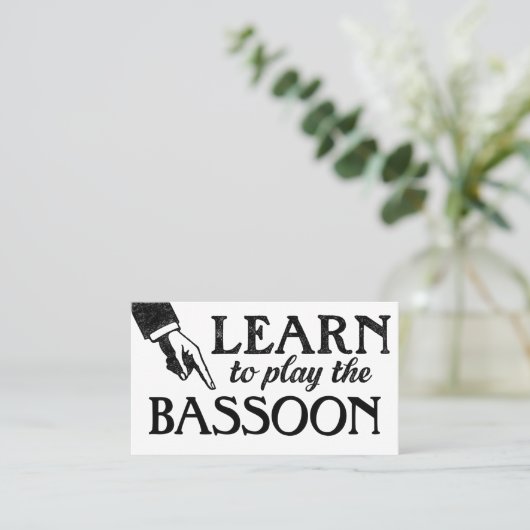 Basson Lessons Visitekaartjes - Koel Vintage (Staand voorkant)