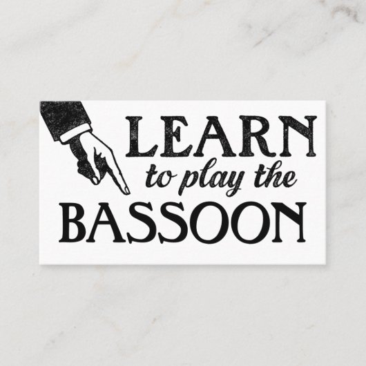 Basson Lessons Visitekaartjes - Koel Vintage (Voorkant)
