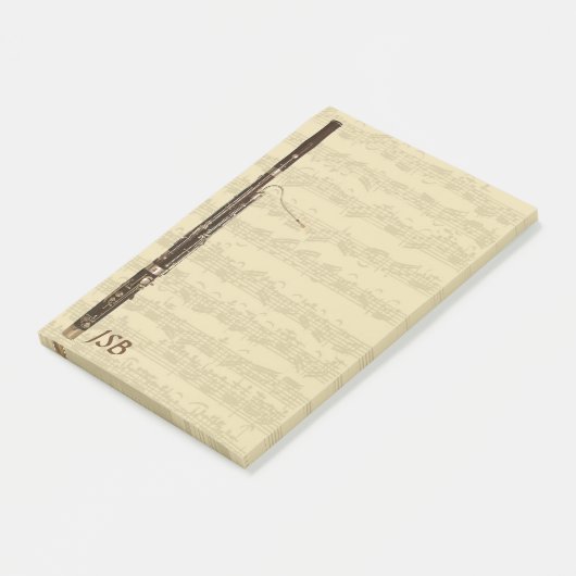 Basson op Bach Cello Suite - Aangepast monogram Post-it® Notes (Schuin)