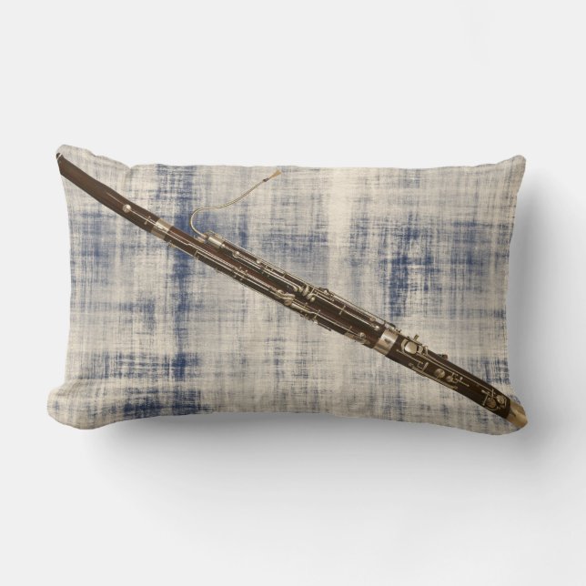 Basson op Faded Denim Kijk Kussen (Voorkant)