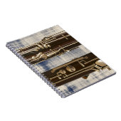 Basson op Faded Denim-laptop met ruggengraat Notitieboek (Rechterzijde)