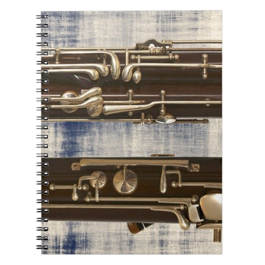 Basson op Faded Denim-laptop met ruggengraat Notitieboek (Voorkant)