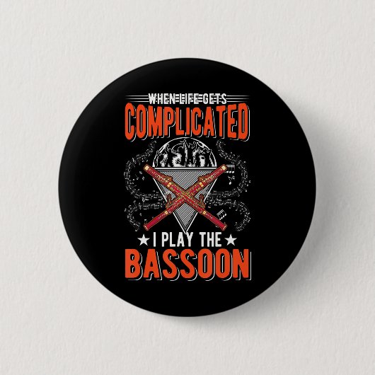 Basson Player Bassonist Ronde Button 5,7 Cm (Voorkant)