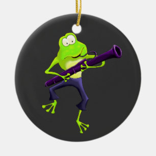 Basson Player Frog Ornament