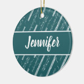 Basson Player Music Gift Custom Personated Blue Keramisch Ornament (Links)