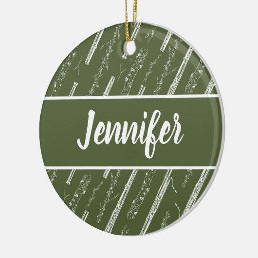 Basson Player Musician Gift Custom Keramisch Ornament (Links)