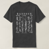 Basson Player  Patent Bassonist Tekening P T-shirt (Design voorkant)