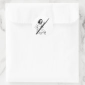 Basson Player Ronde Sticker (Tas)