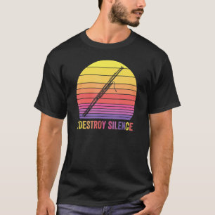 Basson Retro I Destroy Silence Funny Bass T-shirt
