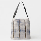 Basson Trio over Blue White Faded Denim look Crossbody Tas (Achterkant)