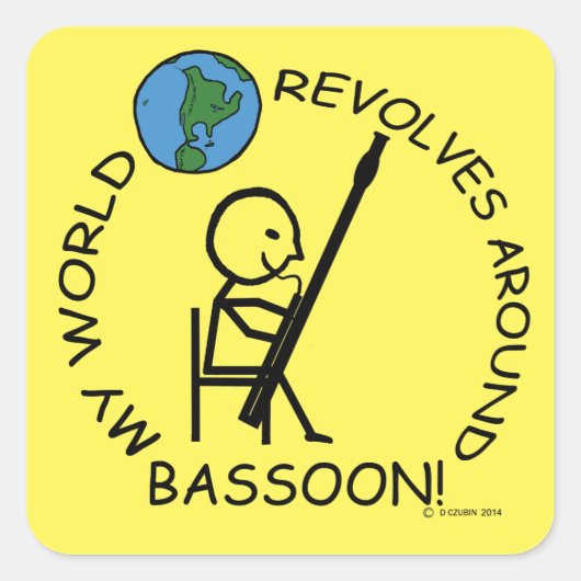 Basson - World Revolves around Square Sticker (Voorkant)